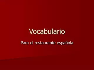 vocabulario