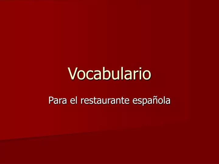 vocabulario