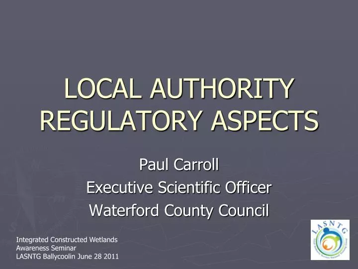 local authority regulatory aspects