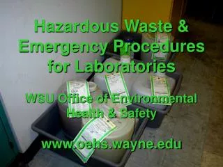 Hazardous Waste &amp; Emergency Response Laws for Labs