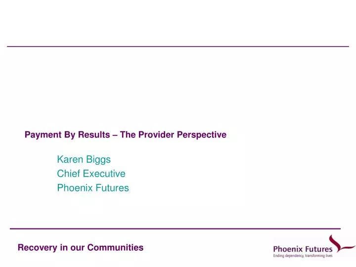 payment by results the provider perspective