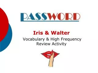 iris walter vocabulary high frequency review activity