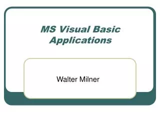MS Visual Basic Applications