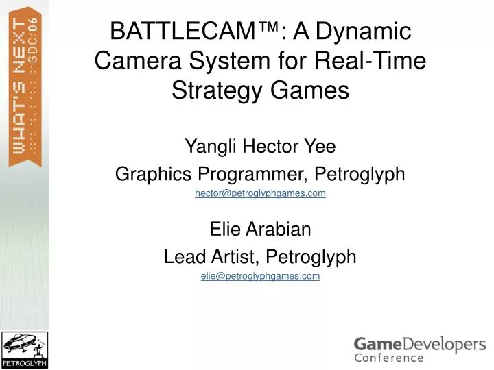 battlecam a dynamic camera system for real time strategy games