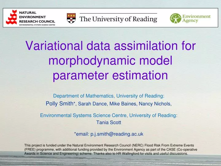 variational data assimilation for morphodynamic model parameter estimation