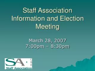Staff Association Information and Election Meeting