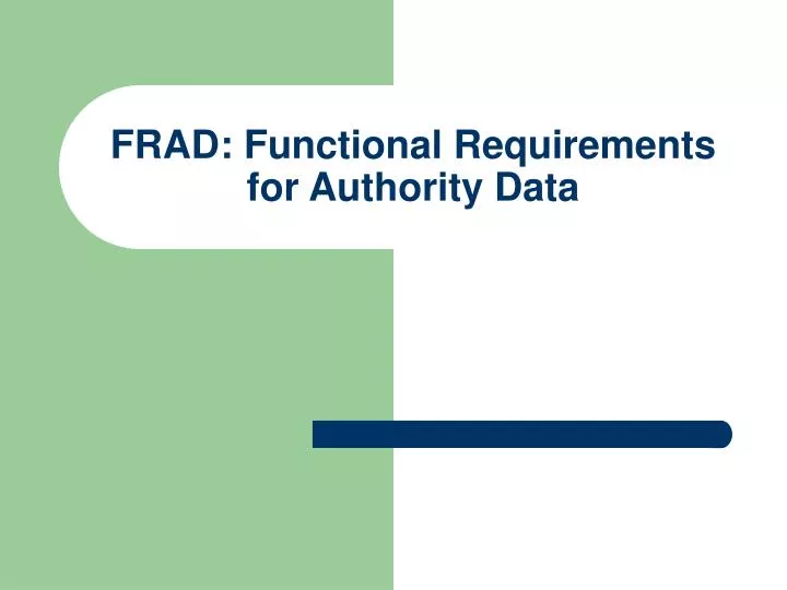 frad functional requirements for authority data