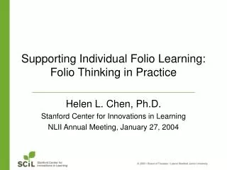 Supporting Individual Folio Learning: Folio Thinking in Practice