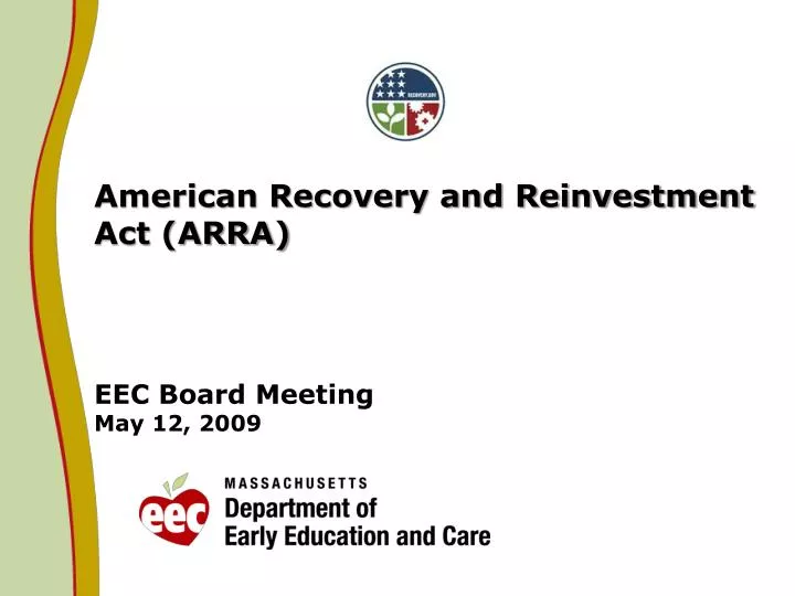 american recovery and reinvestment act arra eec board meeting may 12 2009