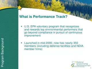What is Performance Track?