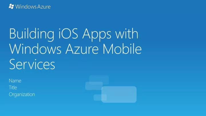building ios apps with windows azure mobile services