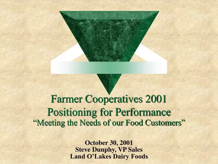 farmer cooperatives 2001 positioning for performance