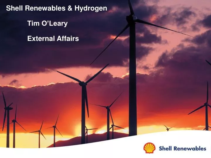 shell renewables hydrogen tim o leary external affairs
