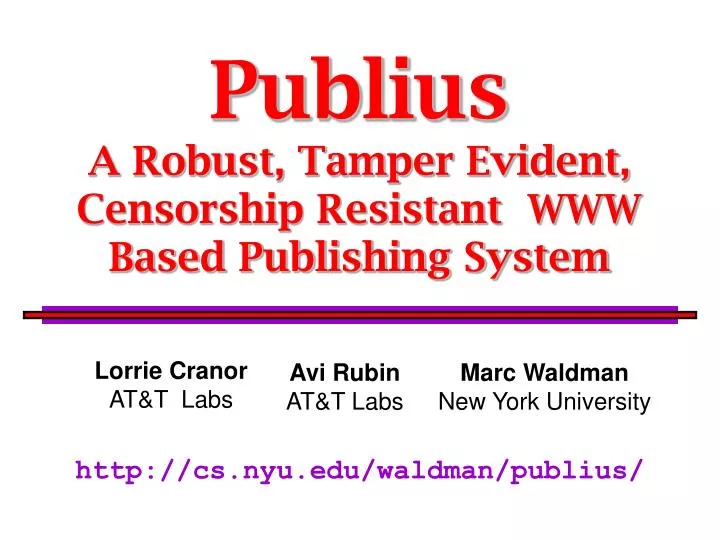 http cs nyu edu waldman publius