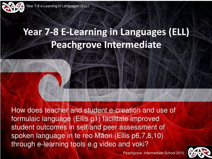 year 7 8 e learning in languages ell peachgrove intermediate