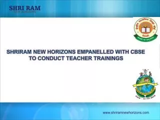 SHRIRAM NEW HORIZONS EMPANELLED WITH CBSE TO CONDUCT TEACHER TRAININGS