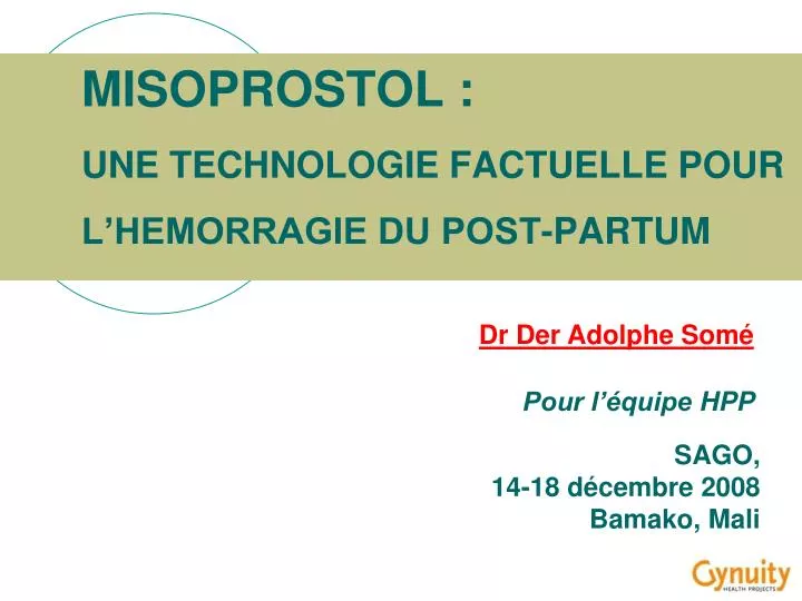 misoprostol une technologie factuelle pour l hemorragie du post partum