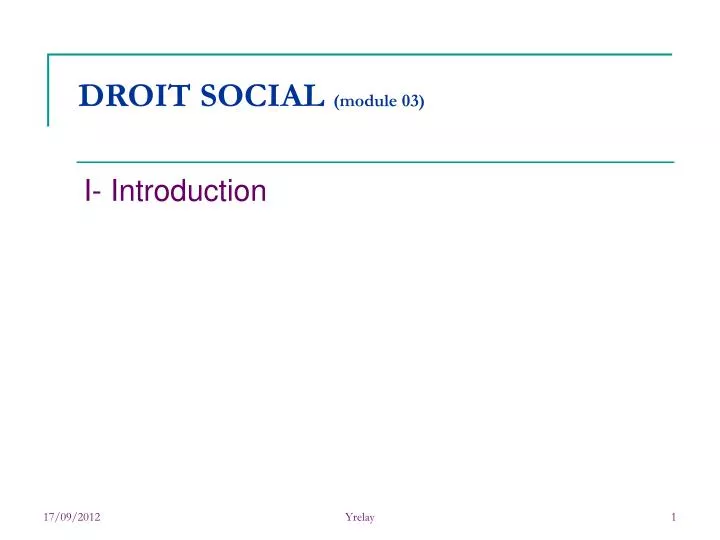 droit social module 03