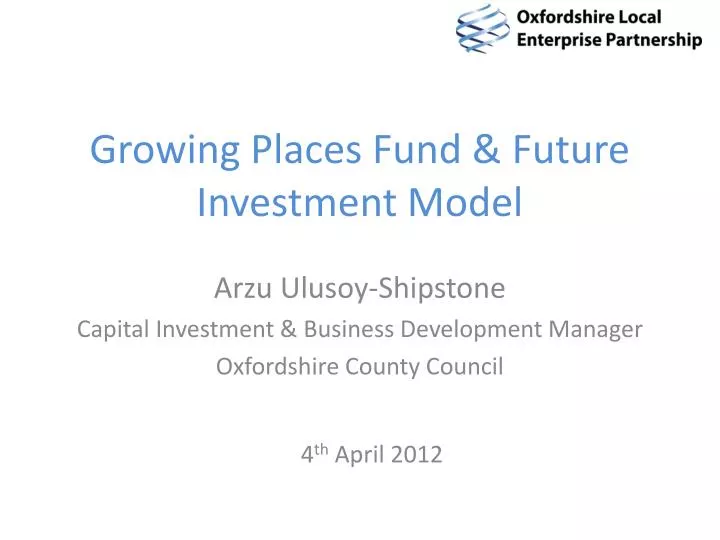 growing places fund future investment model