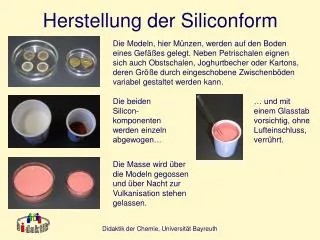 herstellung der siliconform