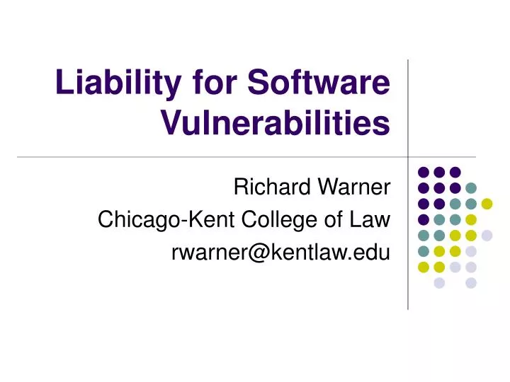 liability for software vulnerabilities