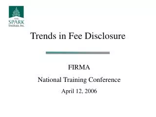 Trends in Fee Disclosure