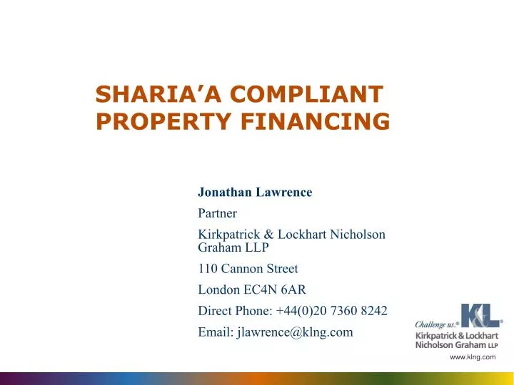 sharia a compliant property financing