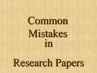 Common Mistakes