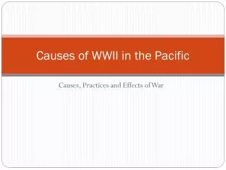 Causes of WWII in the Pacific