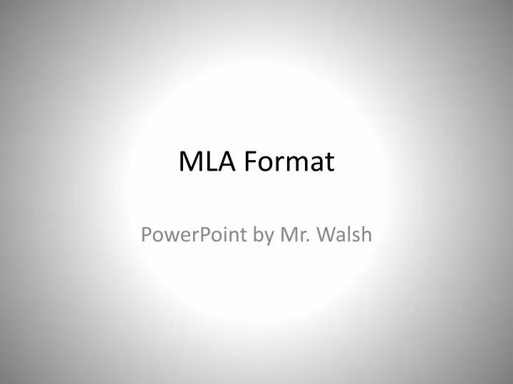 mla format