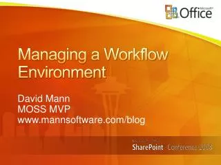 Managing a Workflow Environment