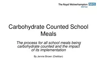 Carbohydrate Counted School Meals