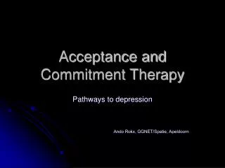 acceptance and commitment therapy