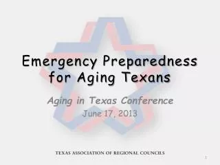 Emergency Preparedness for Aging Texans