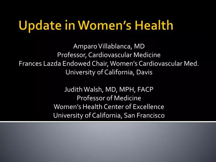 update in women s health