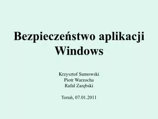 bezpiecze stwo aplikacji windows