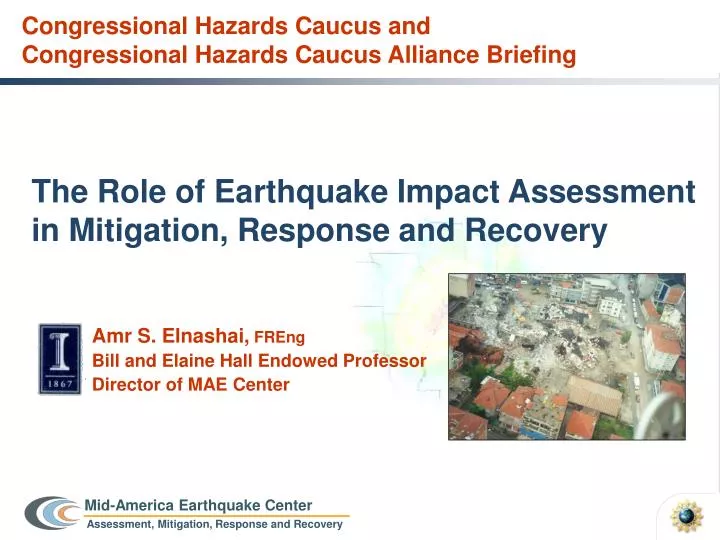 the role of earthquake impact assessment in mitigation response and recovery