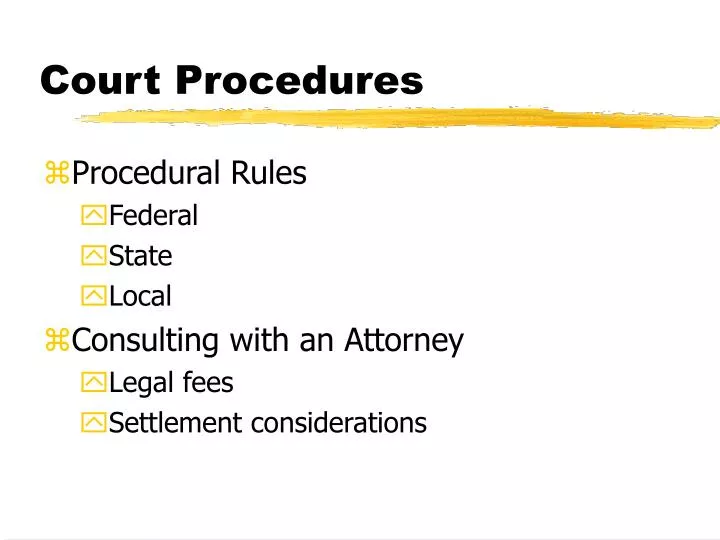 court procedures