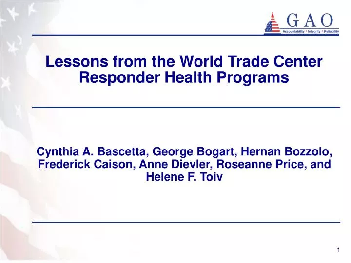 lessons from the world trade center responder health programs