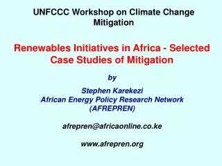 UNFCCC Workshop on Climate Change Mitigation