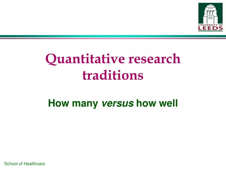 quantitative research traditions