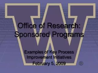 Office of Research: Sponsored Programs