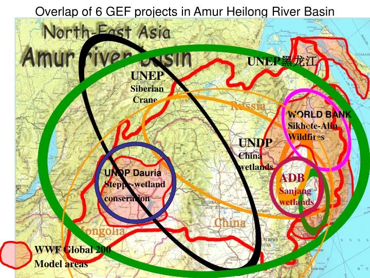 overlap of 6 gef projects in amur heilong river basin