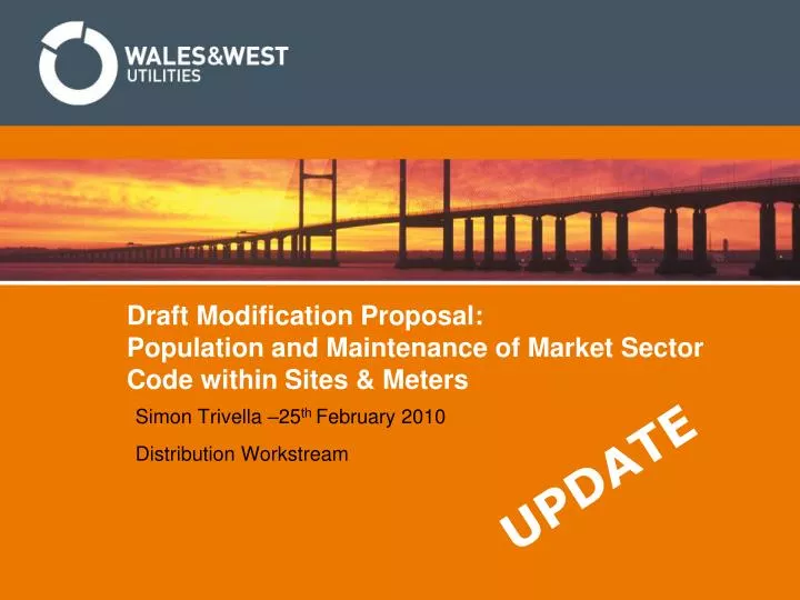 draft modification proposal population and maintenance of market sector code within sites meters