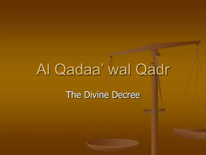 al qadaa wal qadr