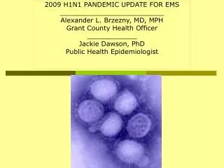 2009 H1N1 PANDEMIC UPDATE FOR EMS _________________________ Alexander L. Brzezny, MD, MPH