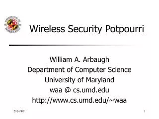 Wireless Security Potpourri