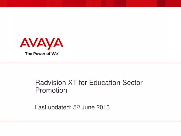 radvision xt for education sector promotion