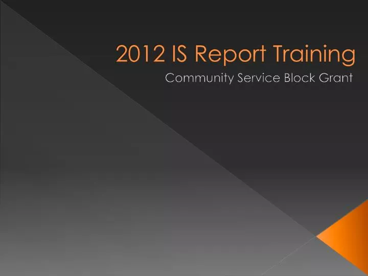 2012 is report training