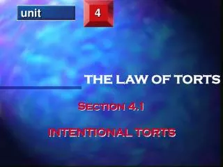 Section 4.1 INTENTIONAL TORTS